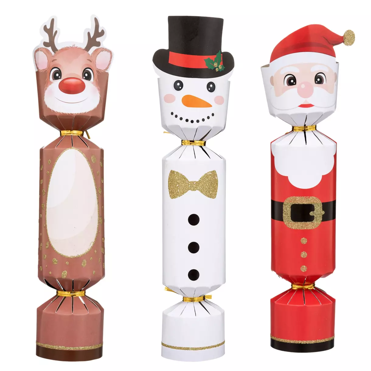 eminza Lot de 6 crackers Personnages de Noël Multicolore