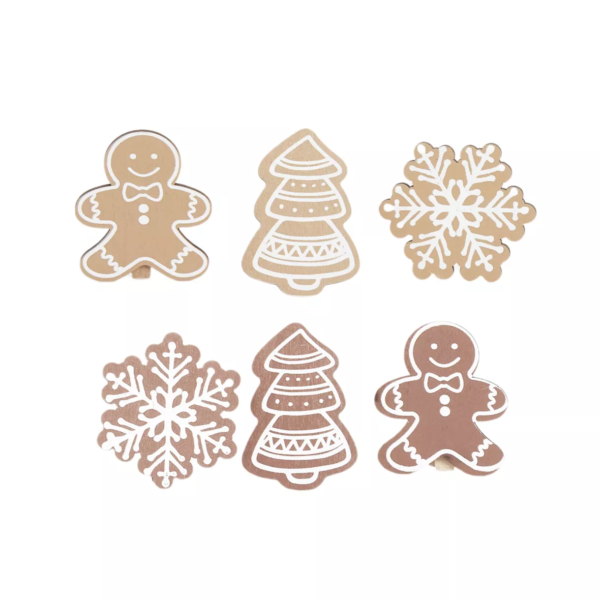 eminza Lot de 6 décorations à parsemer (H6 cm) Gourmandise de Noël