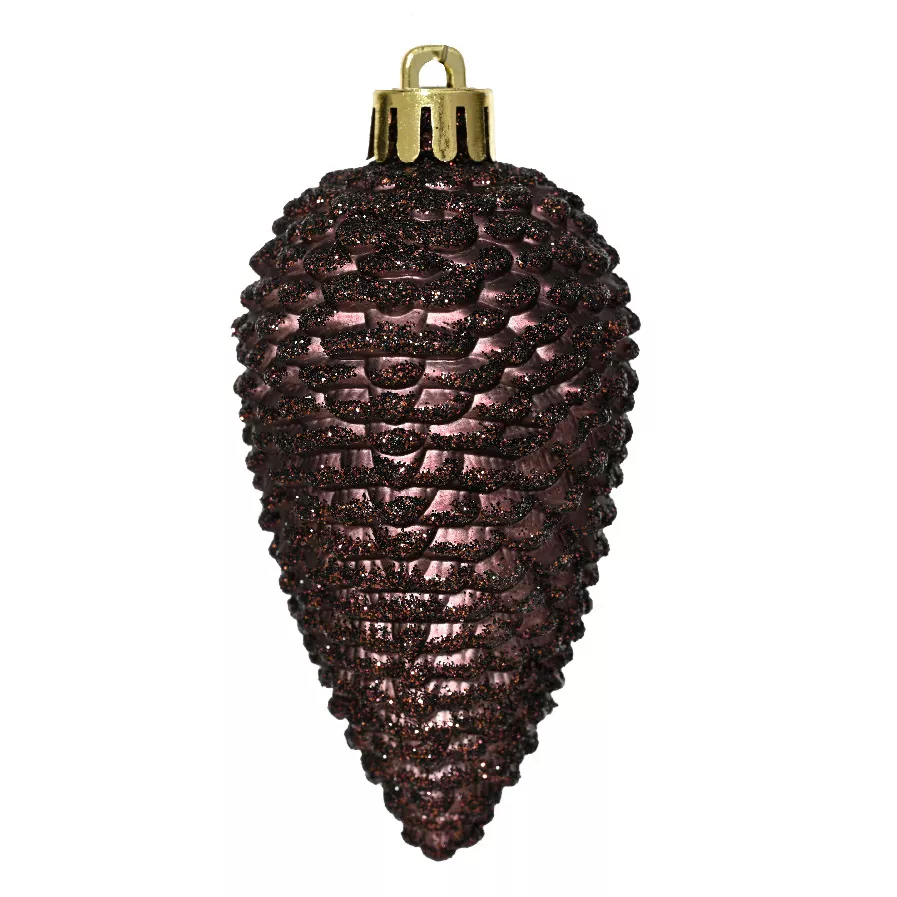 eminza Lot de 6 pommes de pin à suspendre (H8 cm) Alpine Noir truffé