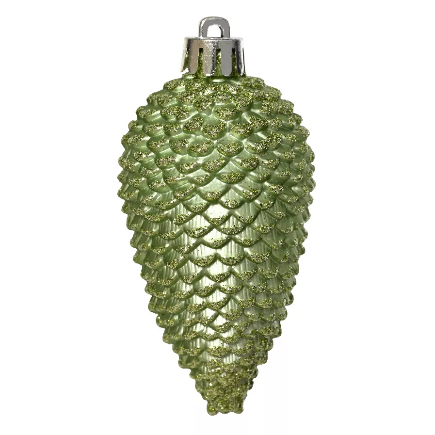 eminza Lot de 6 pommes de pin à suspendre (H8 cm) Alpine Thé vert