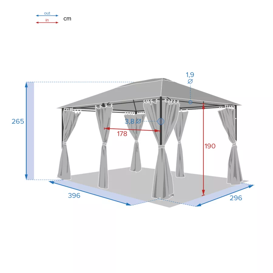 Eminza Lot De 6 Rideaux De Tonnelle Santorini - Ardoise