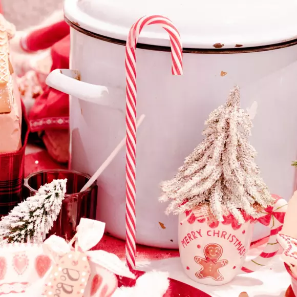 Eminza Lot De 6 Sucres D'orge à Suspendre (H13 Cm) Batonnets Rouge