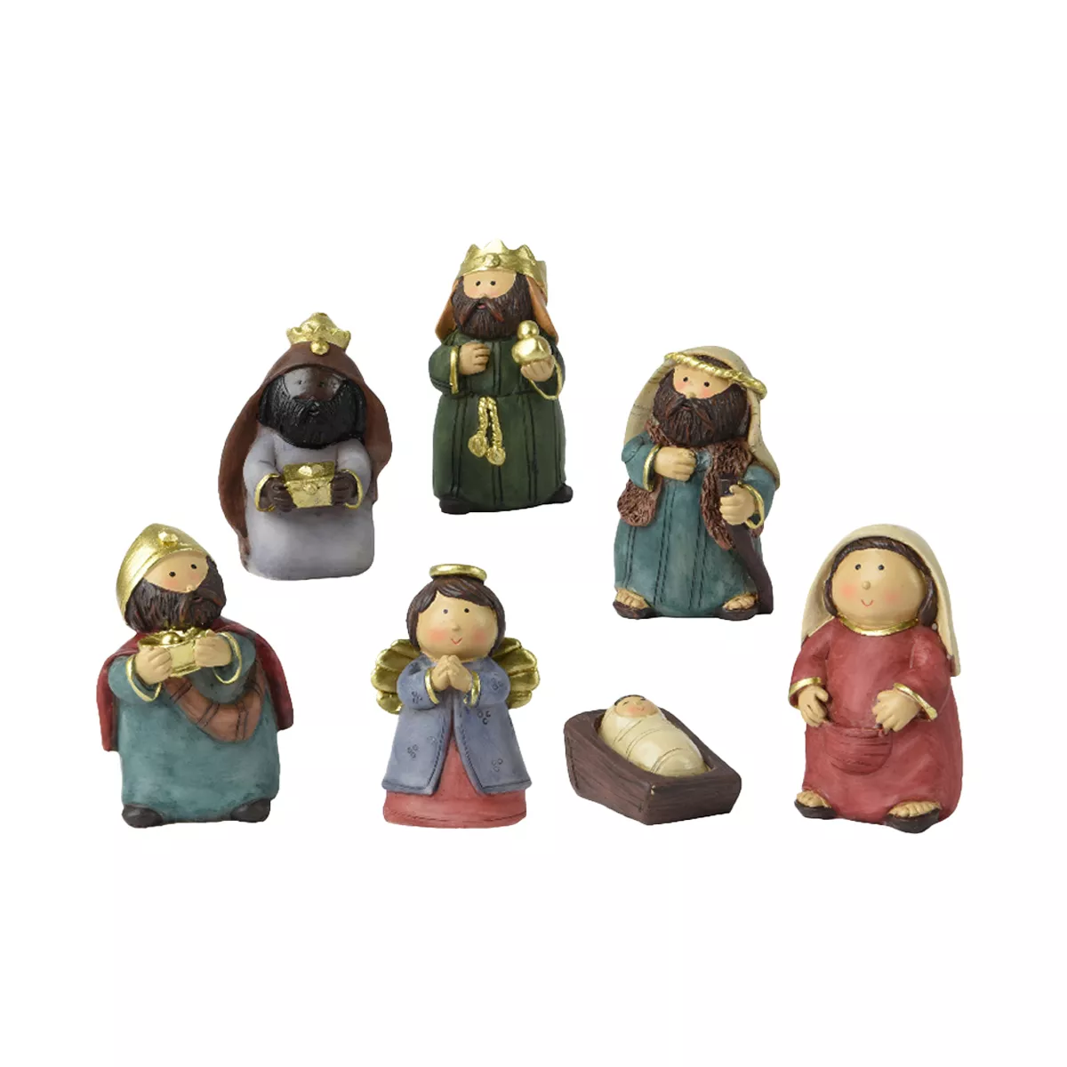 eminza Lot de 7 petits santons (H8 cm) Sainte-Célestine