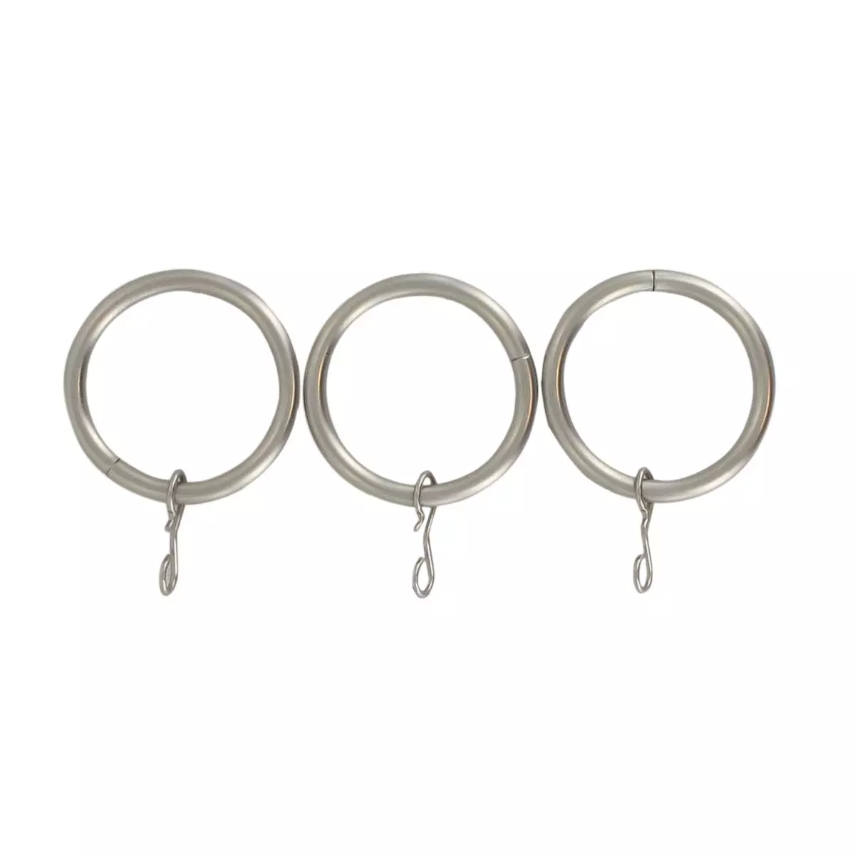 eminza Lot de 8 anneaux tringle rideau (D20 mm) Jim Argent mat