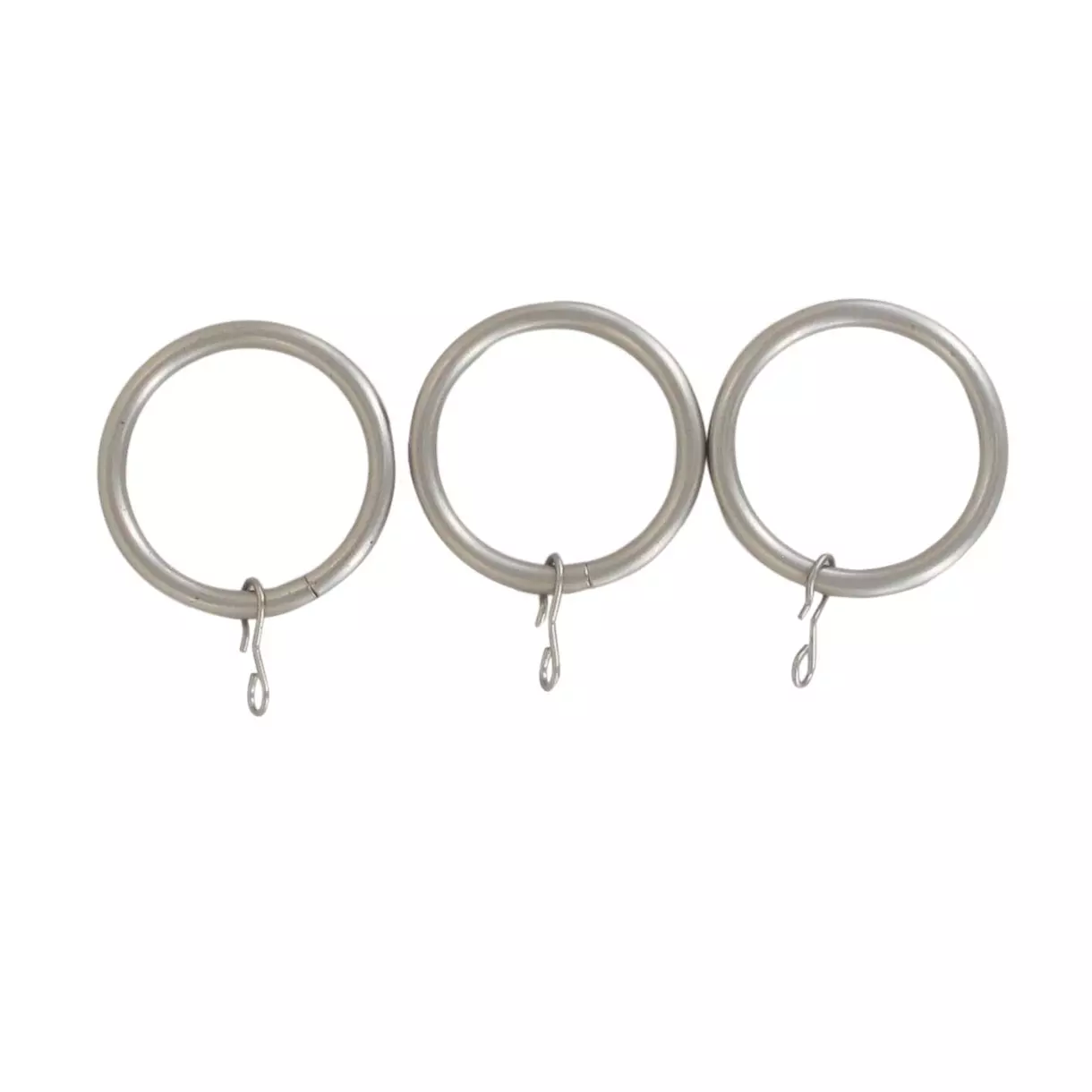 eminza Lot de 8 anneaux tringle rideau (D28 mm) Lino Argent mat