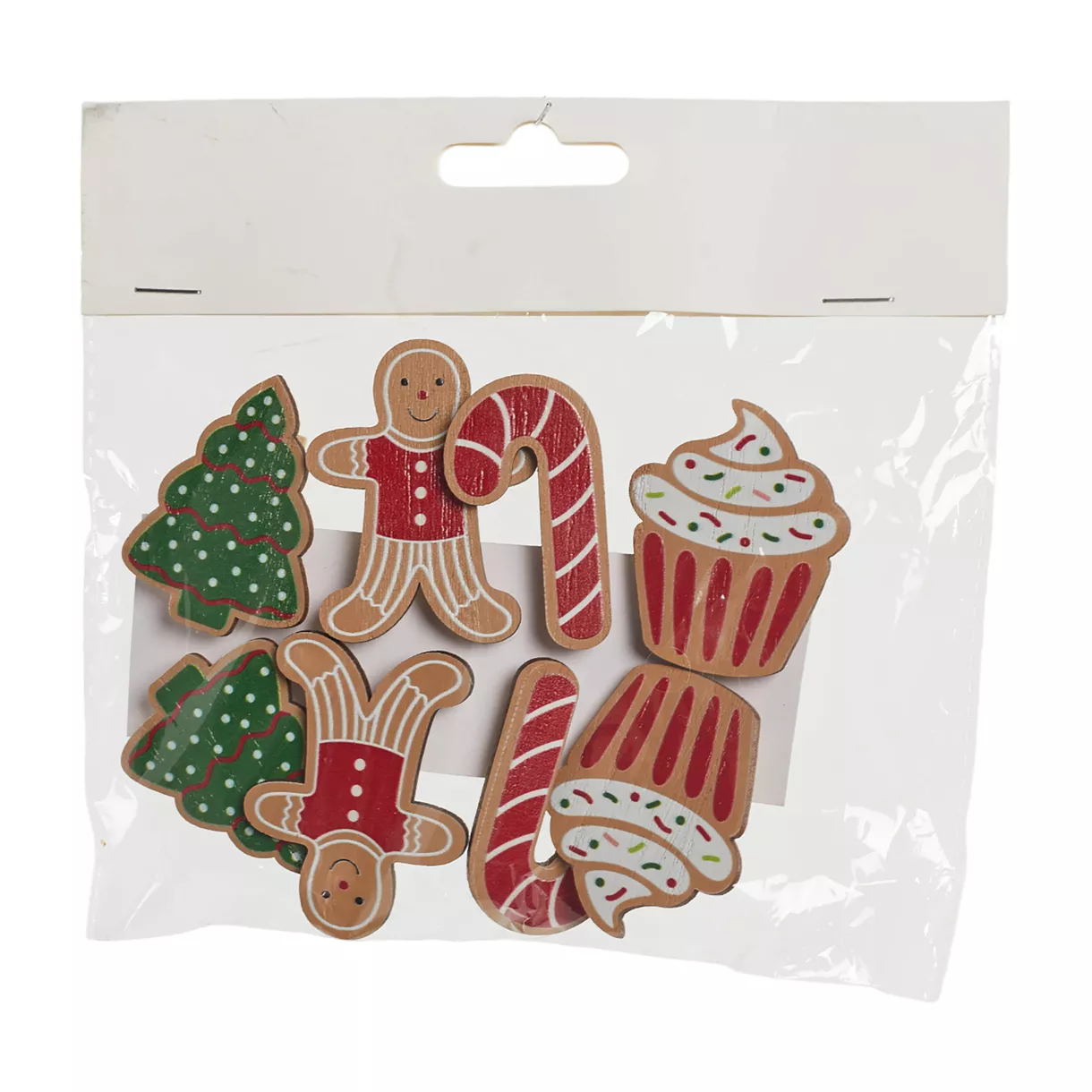 eminza Lot de 8 décorations à parsemer (H5 cm) Sapin et gourmandise