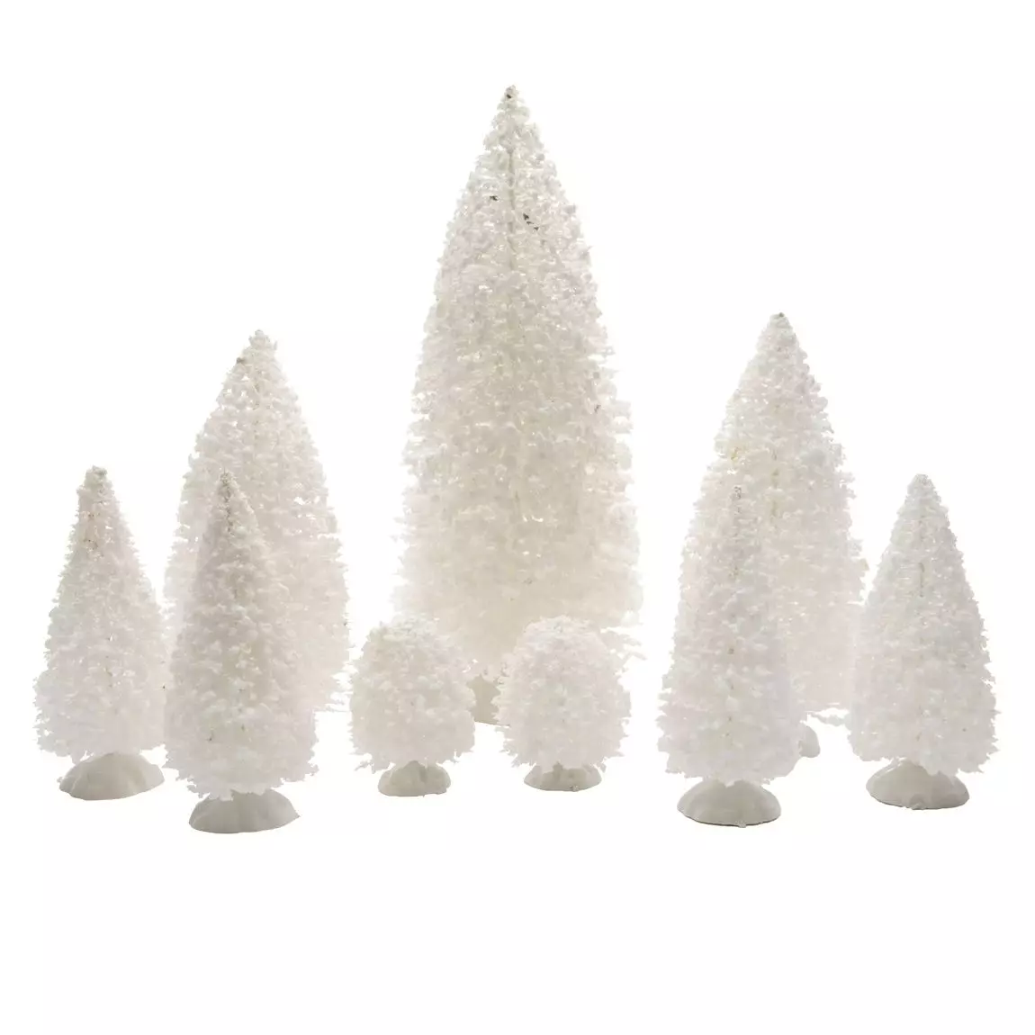 eminza Lot de 9 sapins Blanc pour aménager un village