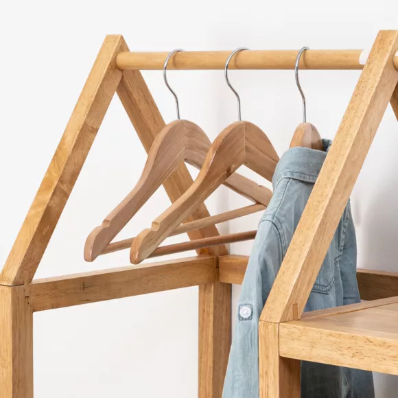 Eminza Lots De 4 Cintres Enfant Bois (H19 Cm) Natural Marron