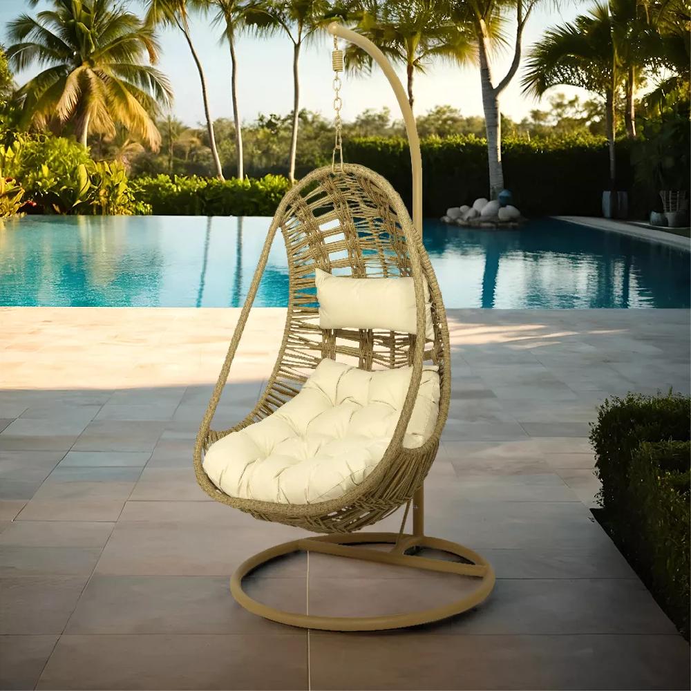 eminza Loveuse suspendue résine tressée Manila Naturel