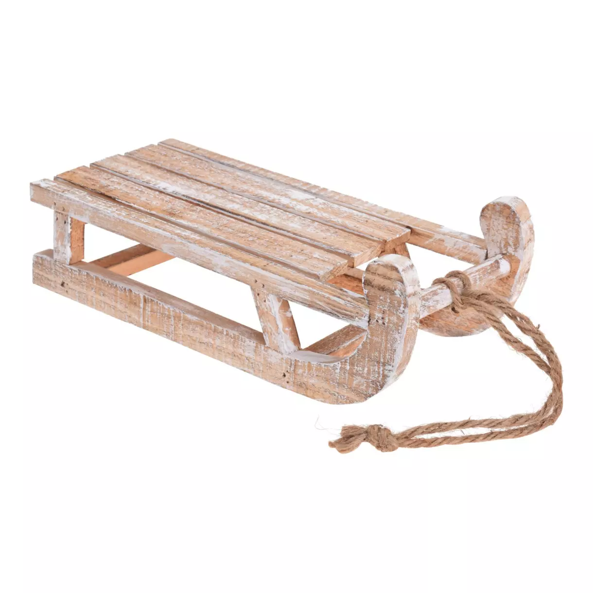 eminza Luge en bois (31 x H11 cm) Noeud en jute Naturel
