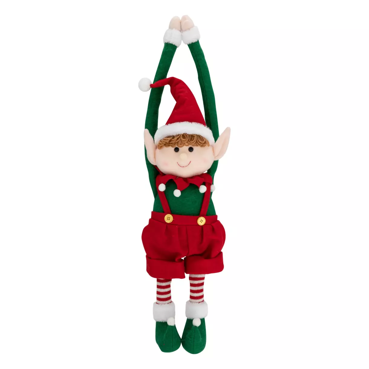 eminza Lutin de Noël à accrocher (H74 cm) Zilou Rouge et vert