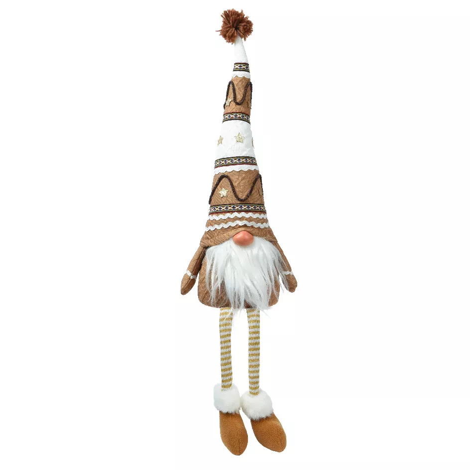eminza Lutin de Noël fait main (H65 cm) Petit indien longues jambes