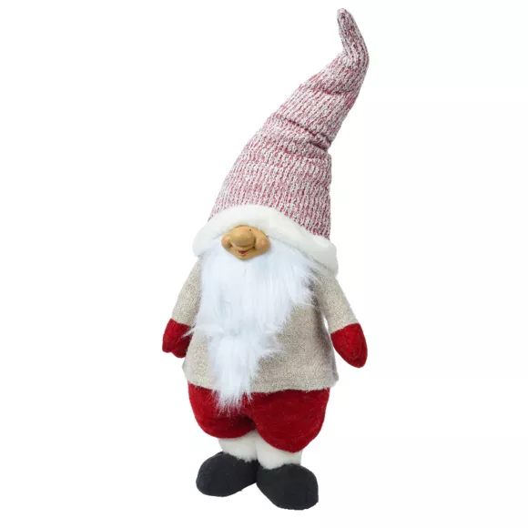 Eminza Lutin De Noël Fait Main (H85 Cm) Rieur Et Barbe Blanche