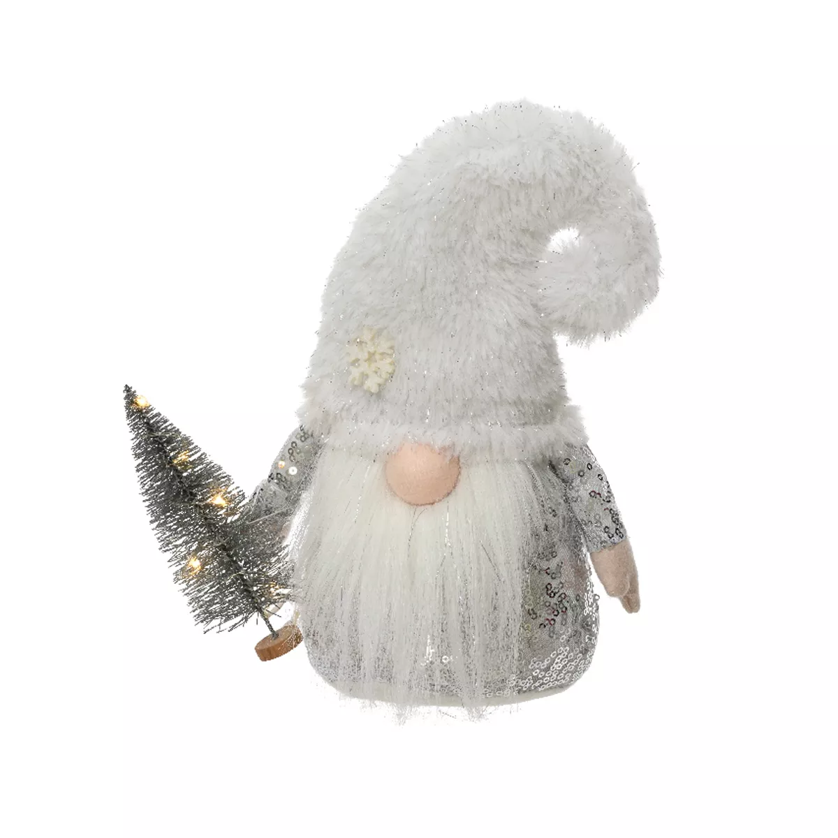 eminza Lutin de Noël lumineux 5 LED (H23 cm) Igor Bonnet blanc