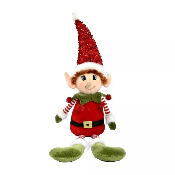 Eminza Lutin Farceur à Asseoir (H20 Cm) Pipo En Père Noël