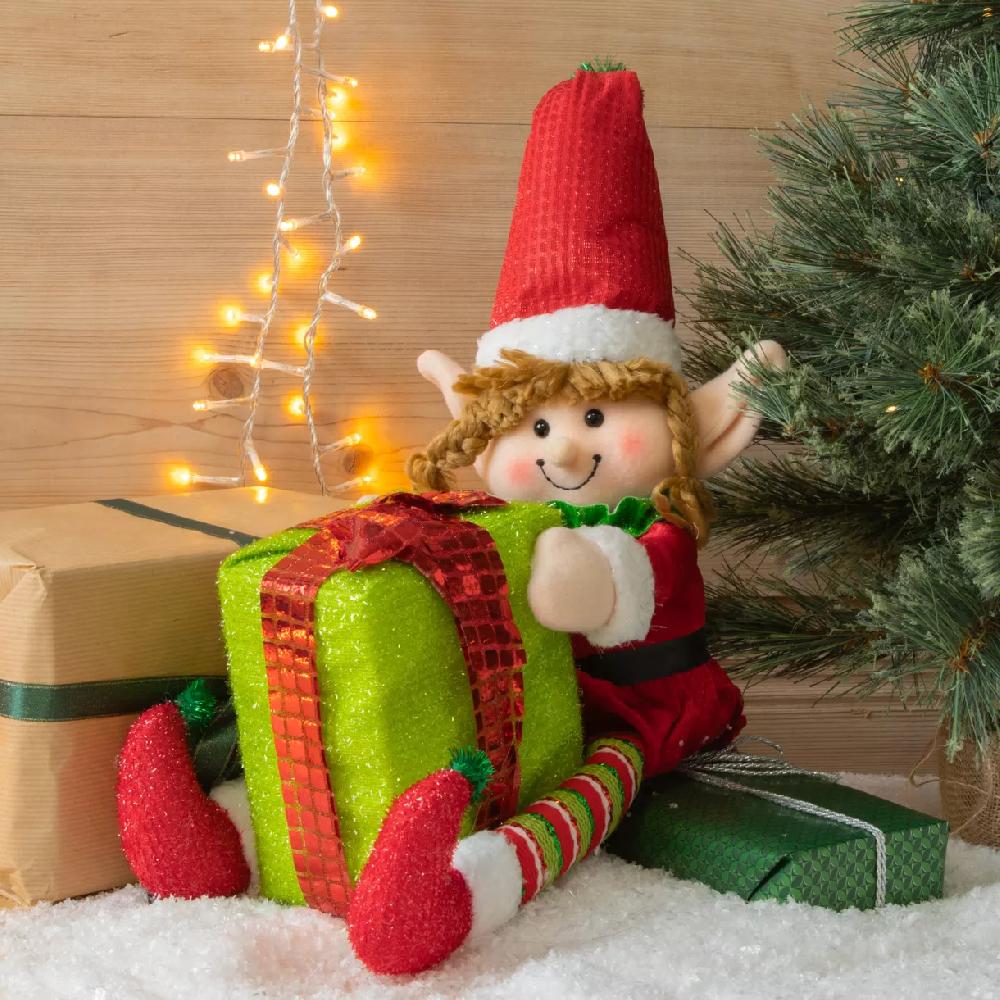 eminza Lutin farceur assis (H30 cm) Odette et son cadeau