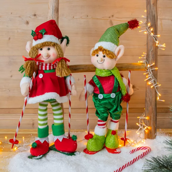 Eminza Lutin Farceur En Ski (H46 Cm) Martine Multicolore