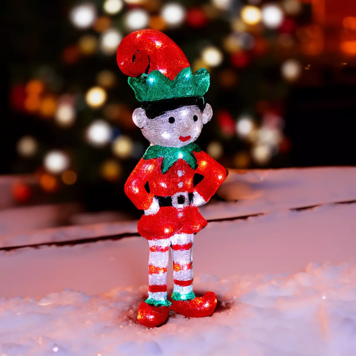 eminza Lutin farceur lumineux 60 LED (H50 cm) Tommy blanc froid