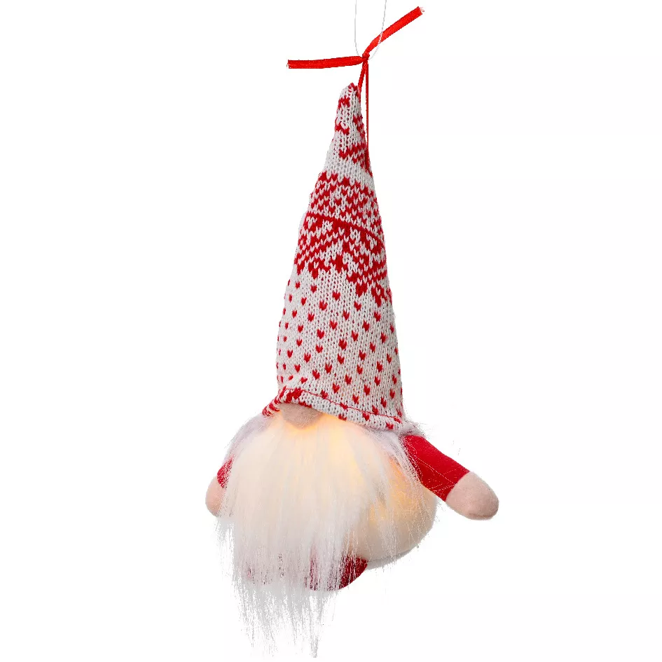 eminza Lutin lumineux à suspendre (H32 cm) Valentin Rouge et blanc