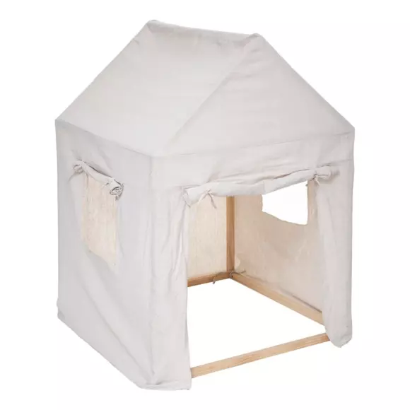 Eminza Maison Enfant Bois Et Tissu (H116 Cm) Safari Beige