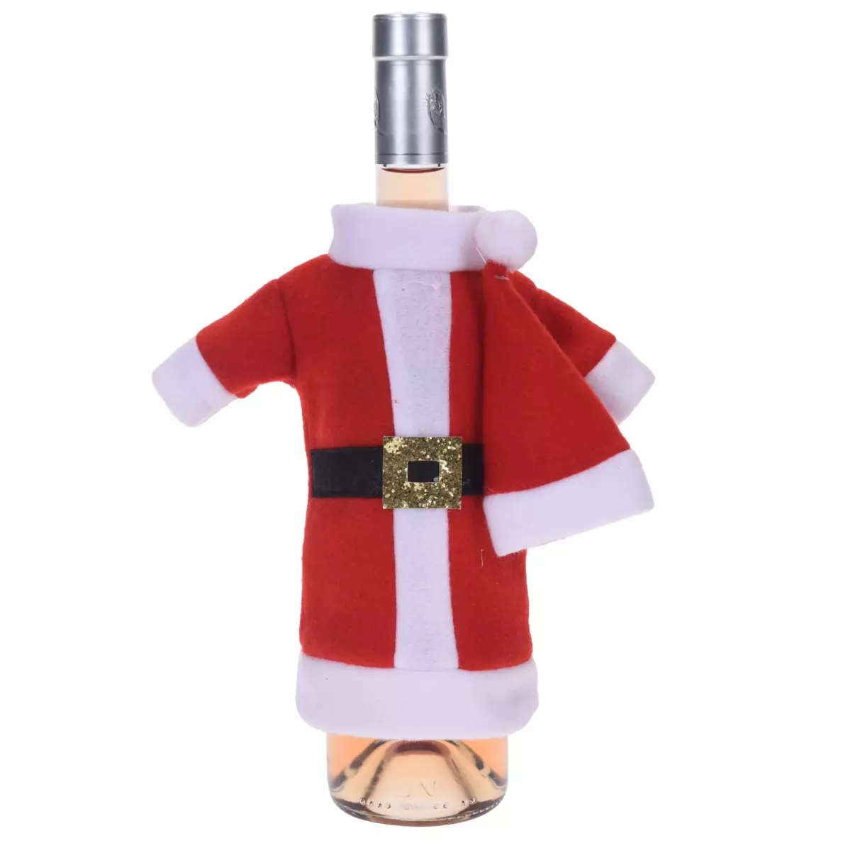 eminza Manteau Père Noël pour bouteille de vin Rouge
