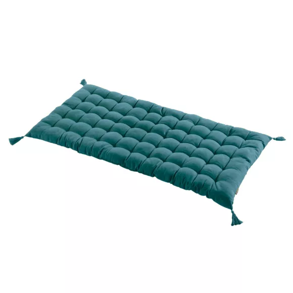 Eminza Matelas De Sol Coton (120 X 60 Cm) Pixel Bleu Canard