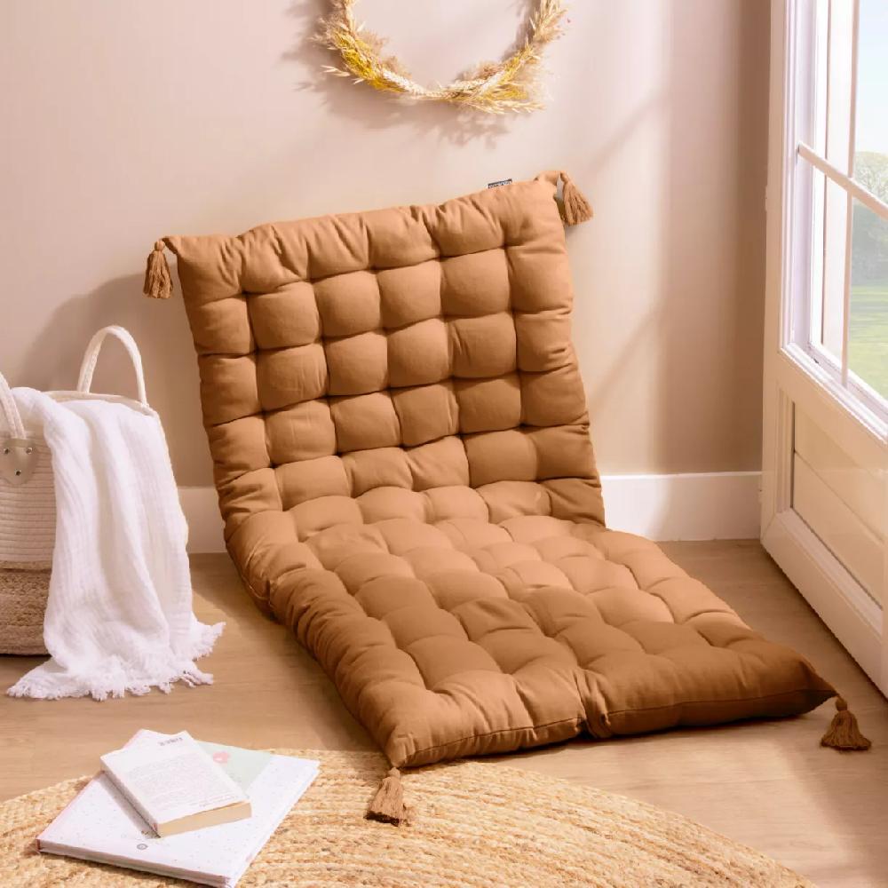 eminza Matelas de sol coton (120 x 60 cm) Pixel Camel