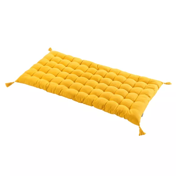 Eminza Matelas De Sol Coton (120 X 60 Cm) Pixel Jaune Moutarde