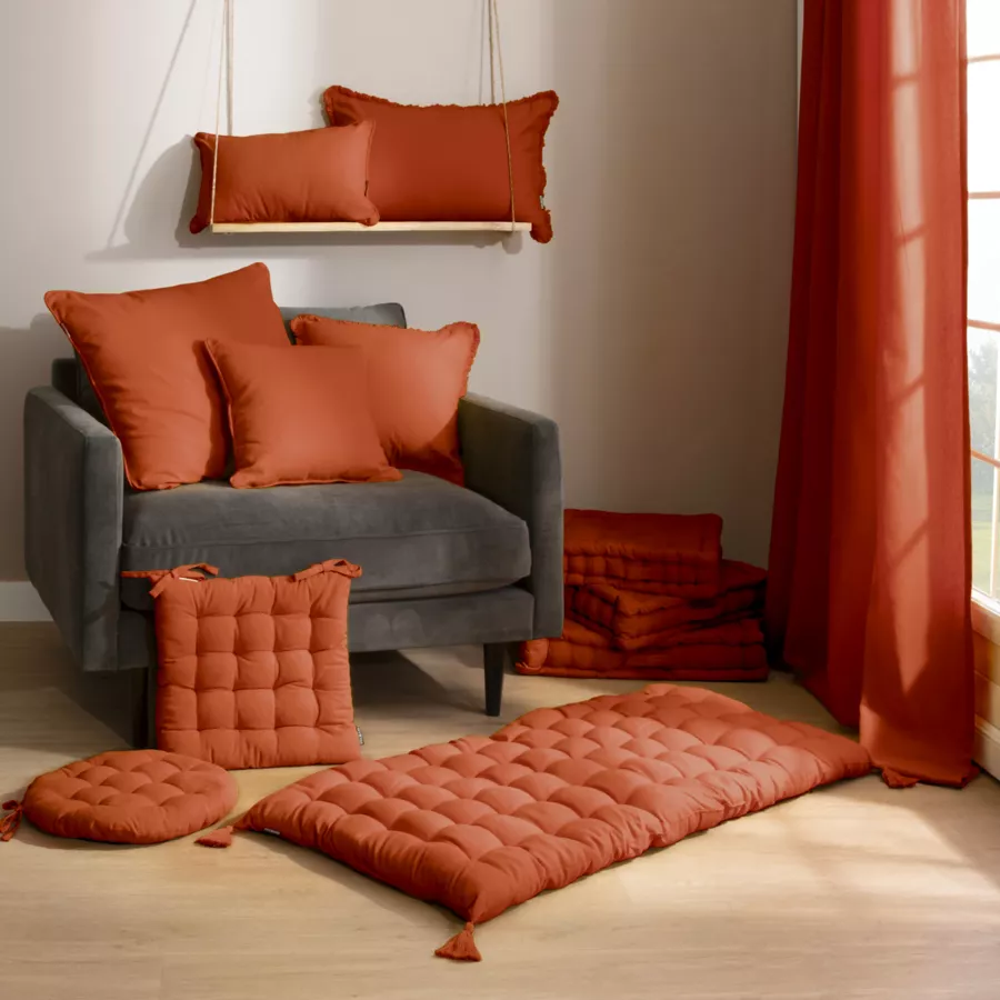 Eminza Matelas De Sol Coton (120 X 60 Cm) Pixel Terracotta