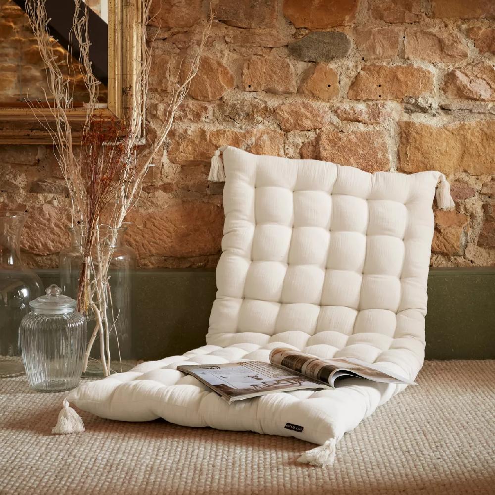 eminza Matelas de sol gaze de coton (60 x 120 cm) Gaïa Beige pampa