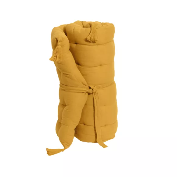 Eminza Matelas De Sol Gaze De Coton (60 X 120 Cm) Gaïa Jaune Safran