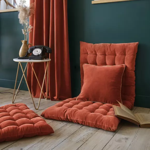 Eminza Matelas De Sol Velours De Coton (60 X 120 Cm) César Terracotta