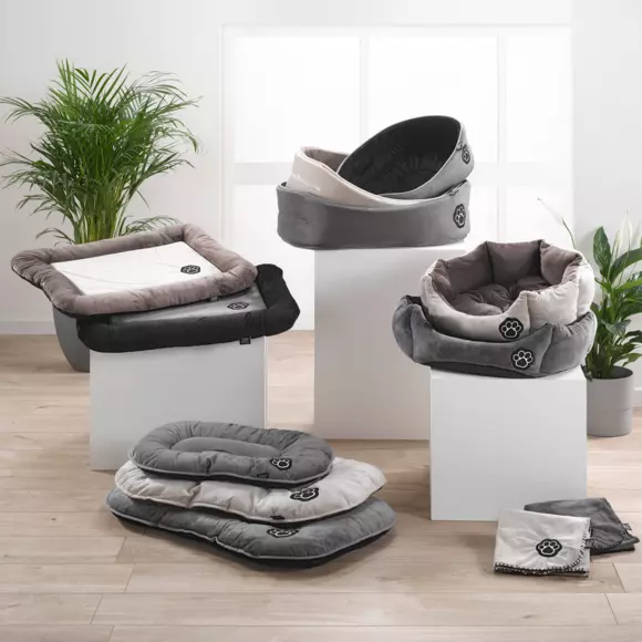 Eminza Matelas Pour Chat Et Chien Patchy L70 Cm Gris/Noir
