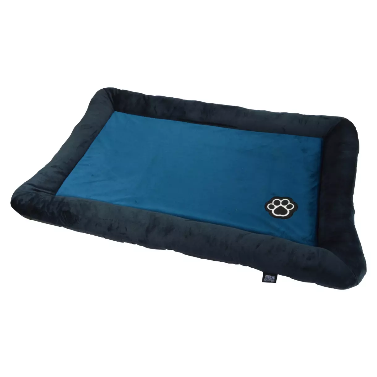 eminza Matelas pour chat et chien Patchy L90 cm Bleu/Charbon