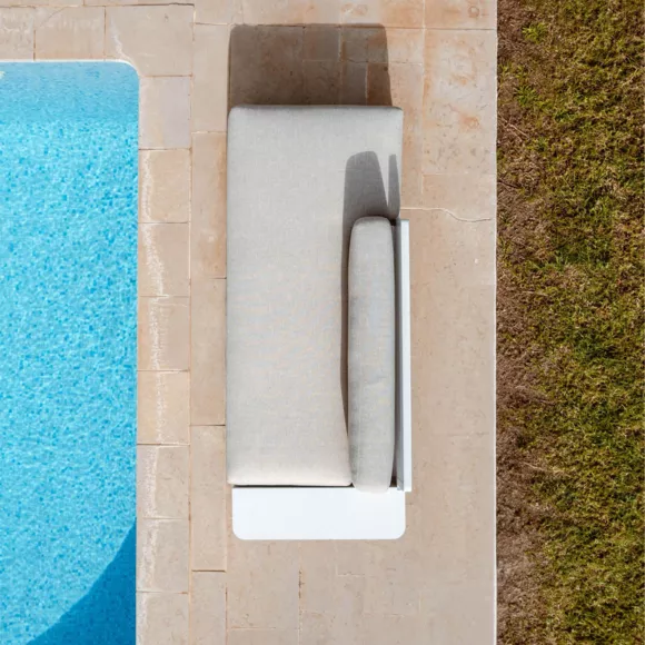 Eminza Méridienne De Jardin En Aluminium Monte Carlo Blanc Et Taupe