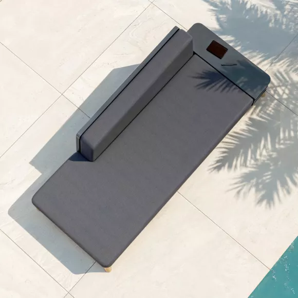 Eminza Méridienne De Jardin En Aluminium Monte Carlo Gris Anthracite