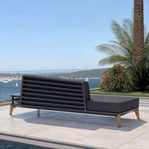 Eminza Méridienne De Jardin En Aluminium Monte Carlo Gris Anthracite