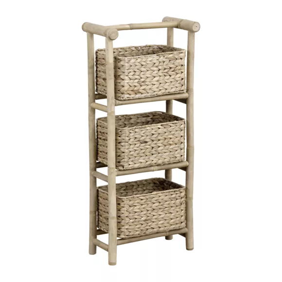 Eminza Meuble 3 Paniers Bambou Et Jacinthe D'eau (39 X H91 Cm) Bali