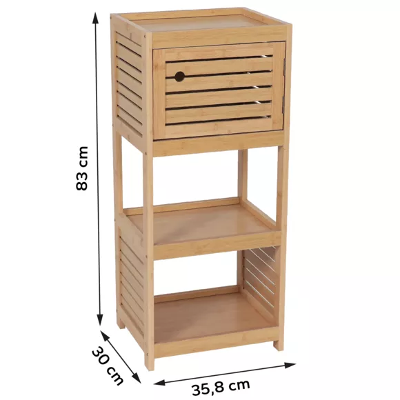 Eminza Meuble Bas De Salle De Bain (36 X H83 Cm) Trinidad Naturel