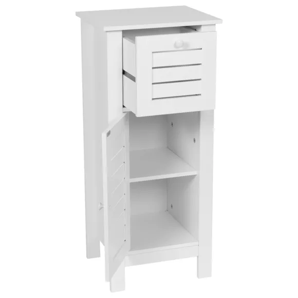 Eminza Meuble Bas De Salle De Bain (37 X H83 Cm) Santorin Blanc
