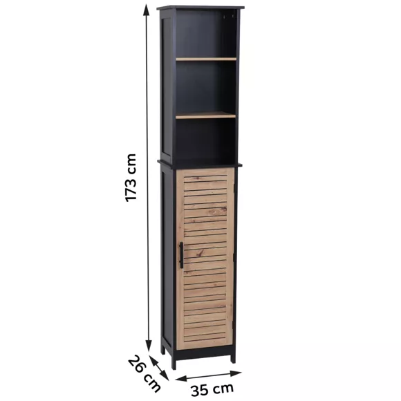 Eminza Meuble Colonne Salle De Bain (35 X H173 Cm) Bergen Noir