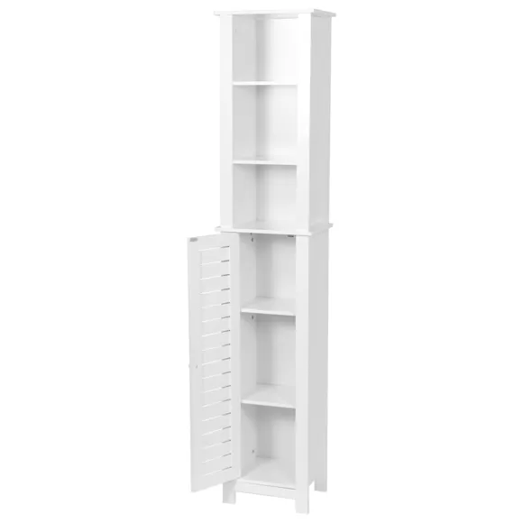 Eminza Meuble Colonne Salle De Bain (35 X H173 Cm) Santorin Blanc