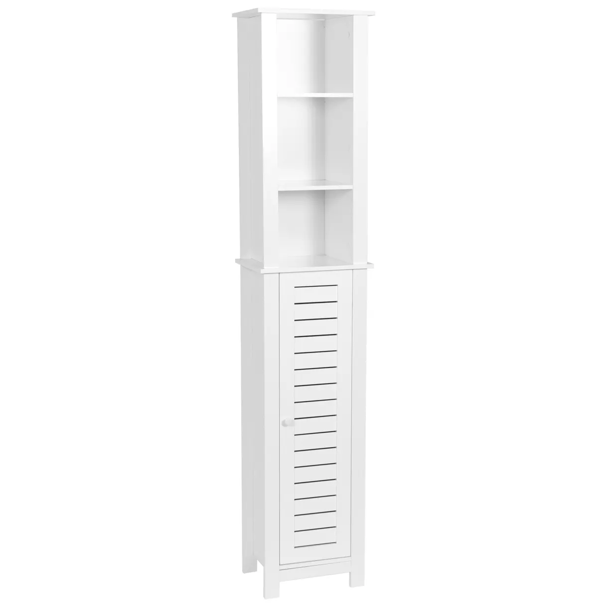 eminza Meuble colonne salle de bain (35 x H173 cm) Santorin Blanc