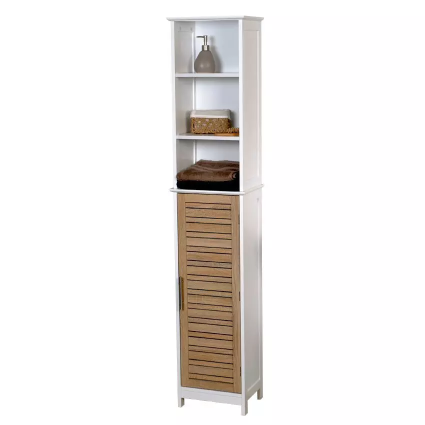 eminza Meuble colonne salle de bain (35 x H173 cm) Stockholm Bois
