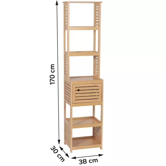 Eminza Meuble Colonne Salle De Bain (38 X H170 Cm) Trinidad Naturel