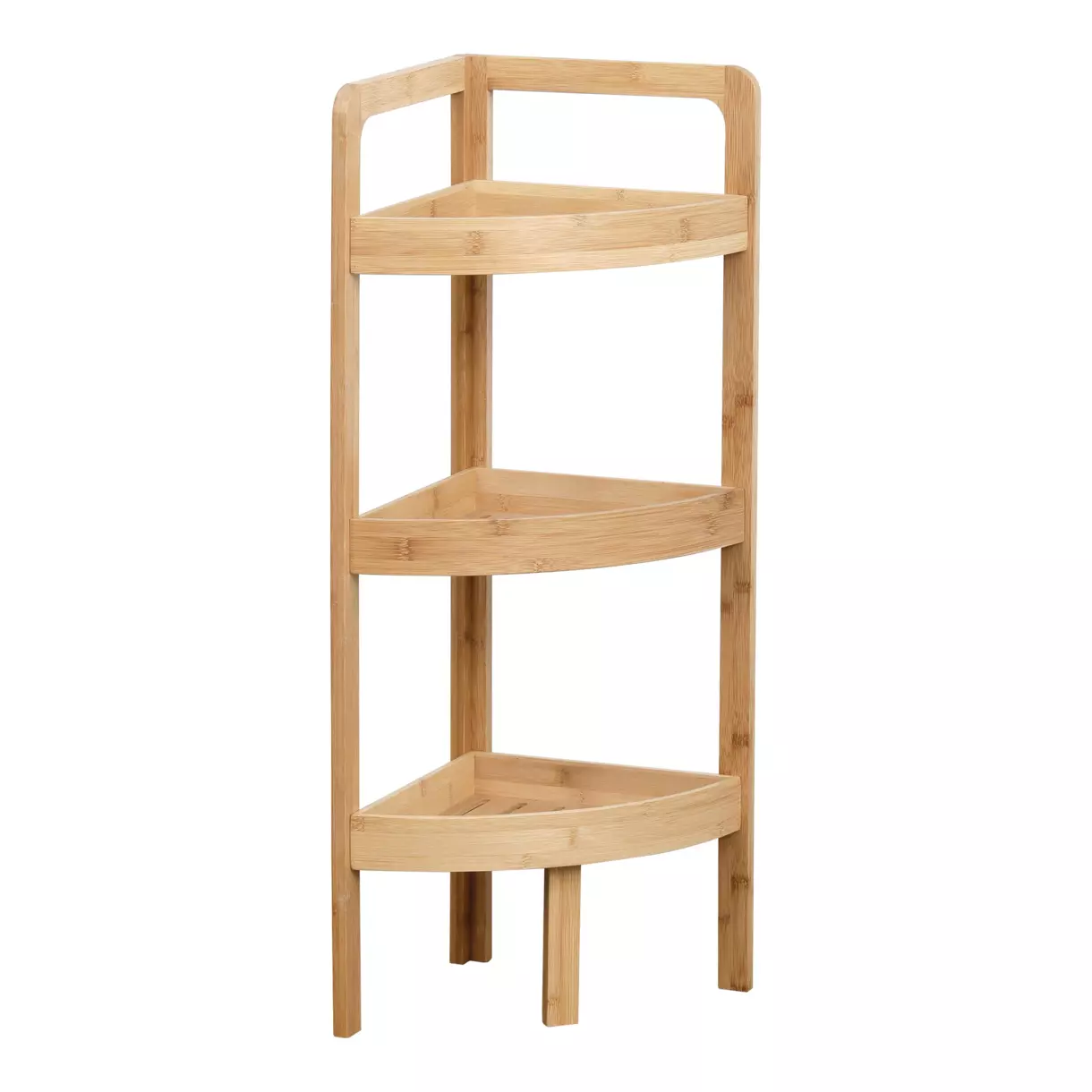 eminza Meuble d'angle 3 étagères (H85 cm) Anako Naturel