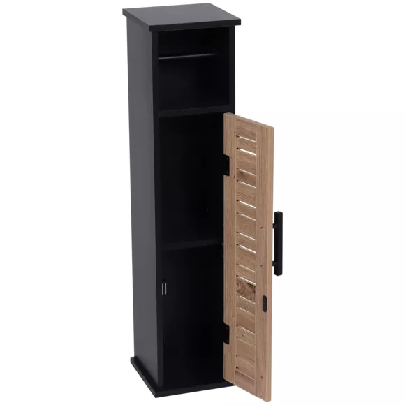 Eminza Meuble Dérouleur Papier Toilette Avec Réserve (H75 Cm) Bergen Noir