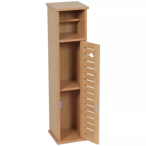 Eminza Meuble Dérouleur Papier Toilette Avec Réserve (H75 Cm) Trinidad Naturel