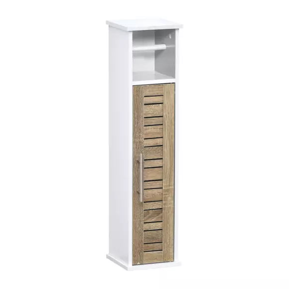 Eminza Meuble Dérouleur Papier Toilette Avec Réserve (H75 Cm) Stockholm Blanc