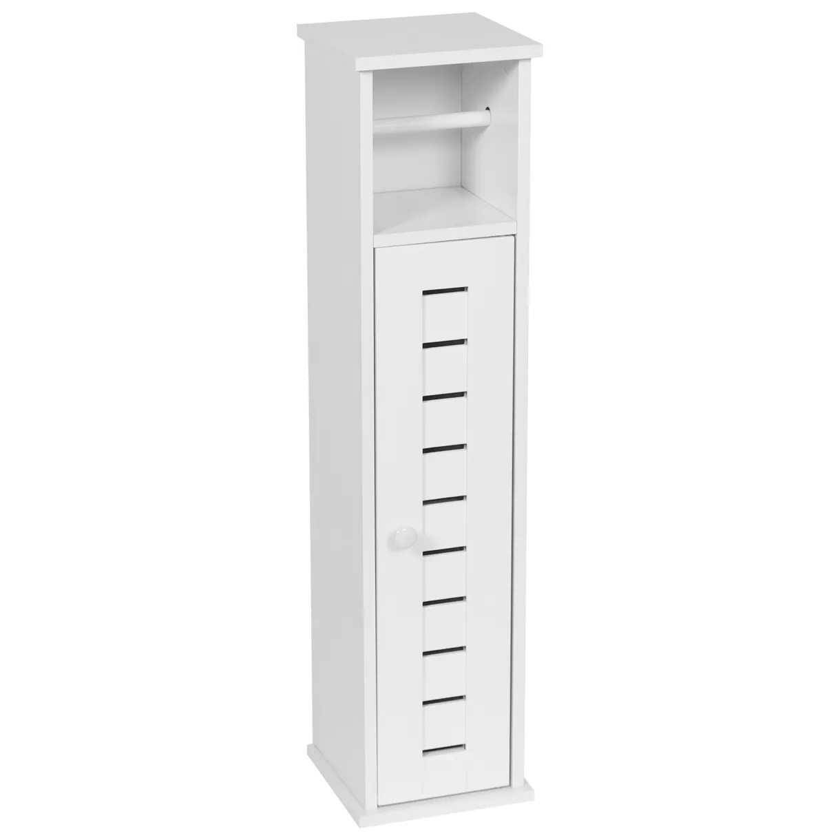 eminza Meuble dérouleur papier toilette avec réserve (H75 cm) Santorin Blanc